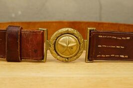 Civil War Reenactment US Military Solid Brass Texas Star Buckle Leather ... - $44.54