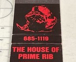 Vintage Matchbook Cover   The House Of Prime Bib   Manitou Springs, CO  gmg - £9.92 GBP