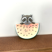 Vintage Gibson Greetings Racoon Watermelon Fridge Magnet - $11.95