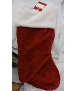 Holiday Time Red &amp; White 16” Christmas Stocking Faux Fur Trim - $11.83 CAD