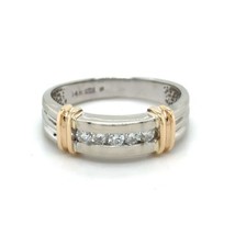 Mens 14K White Gold Diamond Band Ring 5.8g Size 10 - £3,885.56 GBP