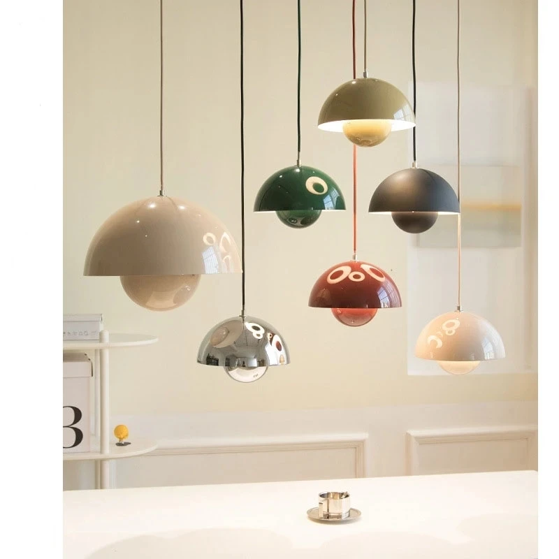 Modern Colorful Flower Pendant Light Nordic Mushroom LED Hanging Lamp indoor - £41.76 GBP