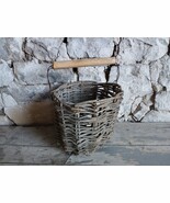 Old Antique Primitive Small Wooden Wood Harvest Basket Skep. - $49.90