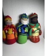 Crochet Handmade Set Of 3 Wisemen Figures Excellent Condition Epiphany n... - $415.68 MXN
