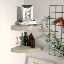 vidaXL Floating Corner Shelves 2 pcs Oak 9.8&quot;x9.8&quot;x1.5&quot; MDF - $76.79