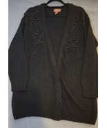 Vintage Worthington Silk Angora Nylon LambsWool Blend Sweater Black Bead... - $28.81 CAD
