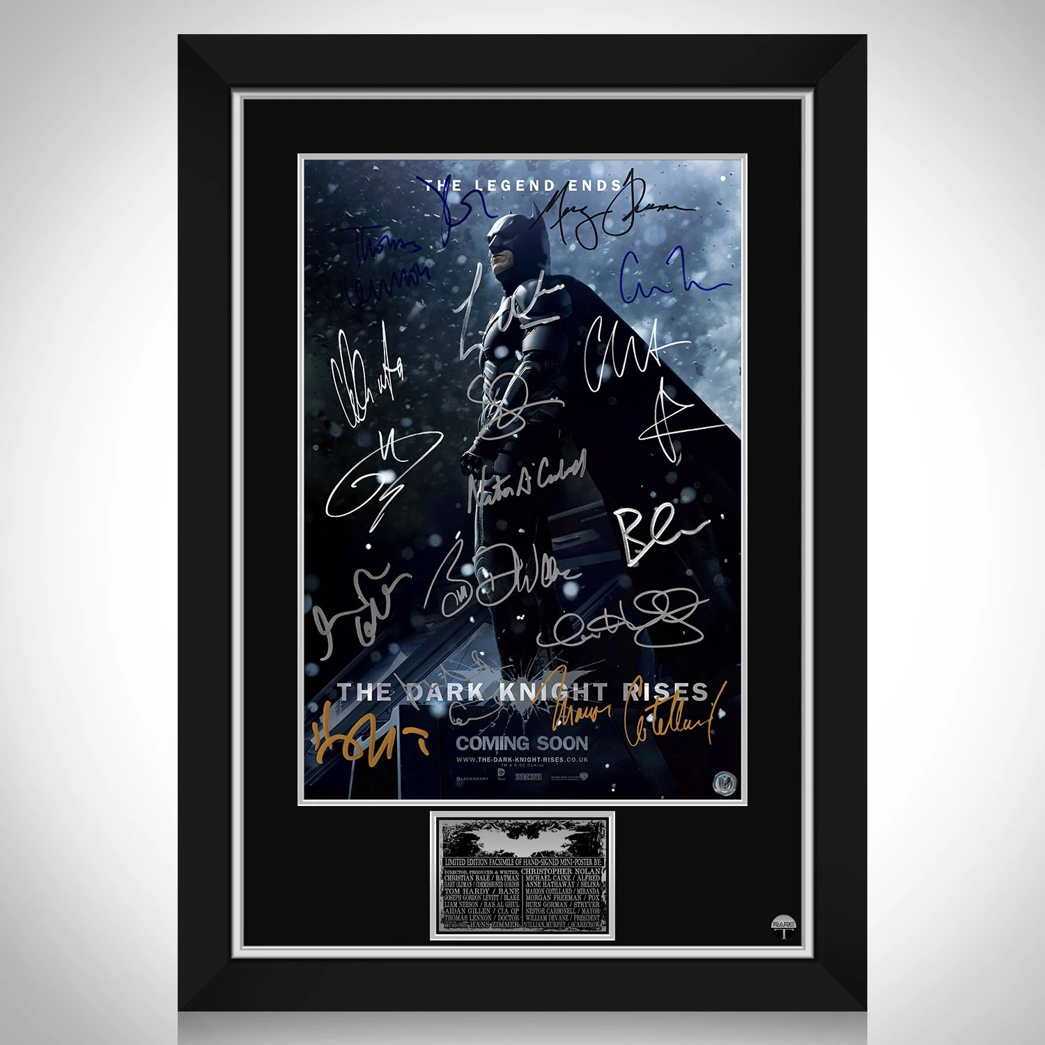 Batman Dark Knight Rises Cast Mini Poster Limited Signature Edition Cust... - £247.01 GBP