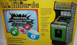 US Billiards Video Pool Arcade FLYER Original Vintage 1976 Promo Artwork... - £22.67 GBP