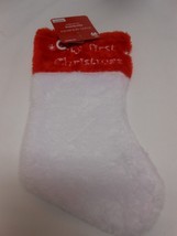 New My First Christmas Baby Stocking Faux Fur red &amp; white 12 inch  - £6.08 GBP