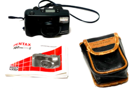 Pentax IQZoom 115S 35mm Vintage Film Camera + Manual &amp; Case 38-115mm - $34.64
