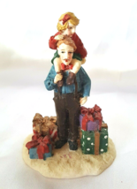 O&#39;Well Figurine Man &amp; Child Gifts Snow Village Resin Mini Christmas Display - £11.19 GBP