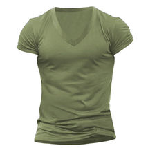 T-Shirt Mens V Neck Plain Short Sleeve T-Shirt Summer Slim Fit Casual Mu... - £31.80 GBP