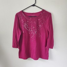 Women&#39;s Size L (12-14) Color Purple  White Stag Long Sleeve T-Shirt, Flamingo - £7.03 GBP