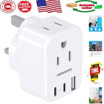 Compact UK Ireland Travel Adapter with 2 USB-C Ports &amp; 3 USB for Fast Ch... - $350.07 MXN
