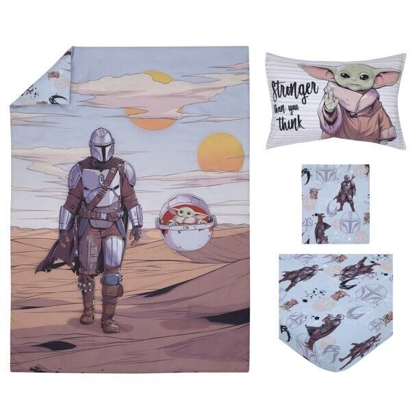 Disney Star Wars Mandalorian 'The Child' 4pc Toddler Bed Set Item image 2