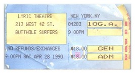 Butthole Surfers Ticket Stub Avril 28 1990 Lyrique Theatre New York Ville - £25.70 GBP