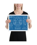 Avengers Blueprint Original Art Premium Luster Photo Paper Framed Poster - $50.96 CAD