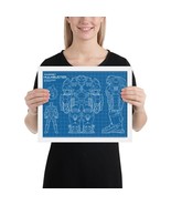 Avengers Blueprint Original Art Premium Luster Photo Paper Framed Poster - £29.06 GBP