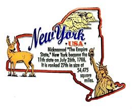 New York the Empire State Outline Montage Fridge Magnet - £4.69 GBP