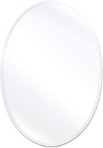 Ushower 20 X 28 Inch Oval Frameless Beveled Mirror, Oval Wall Mirror For - £71.66 GBP