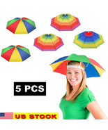 5x Outdoor Foldable Sun Umbrella Hat Golf Fishing Camping Headwear Cap H... - $16.82