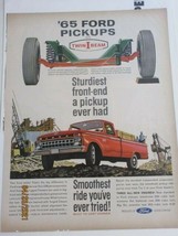 1965 Vintage print ad Ford red pickup truck, Twin I-Beam Free Ship - $9.49