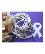 1 DZ LUNG CANCER AWARENESS BRACELETS/WHITE /&#39;HOPE&#39; RIBBON CHARM GREAT QU... - £15.06 GBP