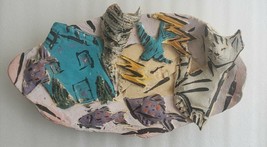 Rare Dennis Sipiorski Bayou Storm Devil&#39;s Swamp Ceramic Art Pottery Louisiana - £203.55 GBP