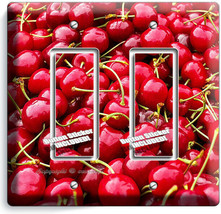 Sweet Red Farm Cherries 2 Gfci Light Switch Plates Kitchen Dining Room Art Decor - £9.34 GBP