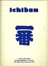 Ichiban Japanese Restaurant Menu Santa Barbara California 1980&#39;s - £18.99 GBP