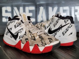 2017 Nike Kyrie 4 Equality BLM White/Red Sneakers AO1321-900 Kid 5.5y Women 7 - £56.31 GBP