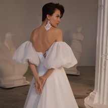 Shiny Organza Satin Wedding Sleeves, Chic Bride Puffy Lantern Detachable... - £82.24 GBP