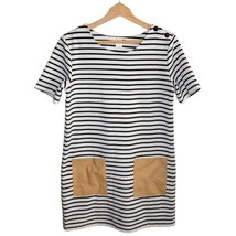 Ellison | Black &amp; White Striped Dress with Tan Patch Pockets, womens siz... - £16.74 GBP