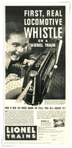 Print Ad Lionel Trains First Real Locomotive Whistle 1935 2/3-Page Adver... - $9.70