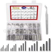 440Pcs 304 Stainless Steel Slotted Spring Pin Assortment Kit, M1.5-M5 - $41.09 CAD