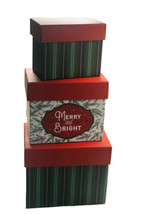 ALL STACKED UP CHRISTMAS HOLIDAY GIFT BOX DECK Marry And Bright TOWER 16... - $35.52