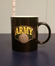 US ARMY Coffee Mug 3D Raised Logo Black Cup 3.75" Tall  - $7.80