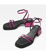 E8 by Miista Rosalyn Pink Strappy Platform Block Heel Leather Sandals 6.... - $157.28 CAD