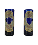 Vintage Shot Glasses Tequila Corralejo Reposado Cobalt Blue Double Shot ... - $17.29