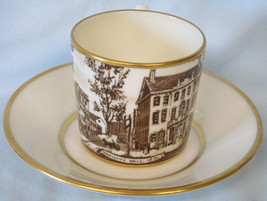 Lenox Historical Minga Pope Patchin Cup &amp; Saucer 1933 Tammany Hall 1830 NY - £28.07 GBP