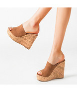 Women Summer Slipper Shoes Comfortable Superfine Fibre Vamp Peep Toe San... - £42.91 GBP