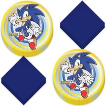 Sonic the Hedgehog Party Paper Dinner Plates and Luncheon Napkins (Serve... - £15.73 GBP+