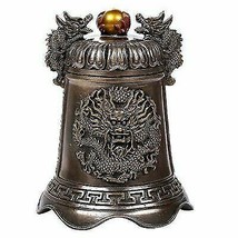 Oriental Fengshui Dragon Holding Orb Cast Bronze Bell Shaped Sculpture 5... - £24.37 GBP