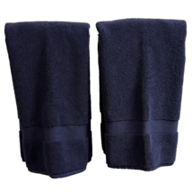 Restoration Hardware Paradigm 802 Turkish Cotton Hand Towels Navy Set of 2 NEW - £34.62 GBP