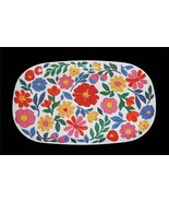 HUGE 22&quot; x 14&quot; Floral Thick Heavy Duty Under Handles Melamine Serving Tr... - $53.49 CAD