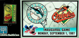 MLB Florida Marlins Pinback - Inaugural Game 1997 w/Baltimore Orioles - Vintage - £6.77 GBP