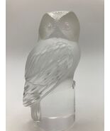 Large 3.46" Lalique Chouette Owl Crystal Glass Paperweight Figurine Coll... - $74.50