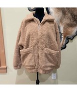 I. AM. GIA. Tan Pixie Teddy Coat Bomber Jacket Infuencer Fall Oversized - $48.78