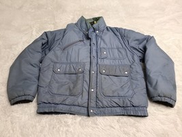 VTG 80’s David Peyser L Puffer Jacket Zip Off Sleeves Vest Blue Yellow S... - $7.57