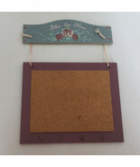 Bless our home key holder with small cork board note holder pink blue co... - $27.16 CAD